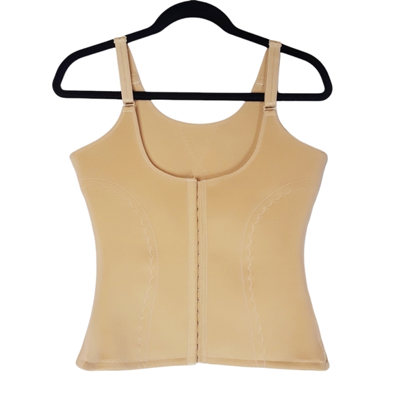 UNIQUE LINGERIE Corset Back Nude Tan Color Body Shaper Tank Top XXL - Picture 1 of 7